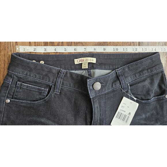 CAbi #517 Black Dark Wash Jeans STRETCH Cropped NWT Women's Size 6 - Picture 11 of 15